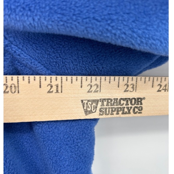 Upcycled Handmade Fruit Vegetable Fleece Zip Up Jacket Blue Crop Floral Print M - Picture 5 of 6